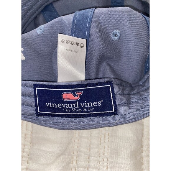 Vineyard Vines Slate Blue Whale Logo Preppy Hat Ball Cap Adult Adjustable - Picture 5 of 6